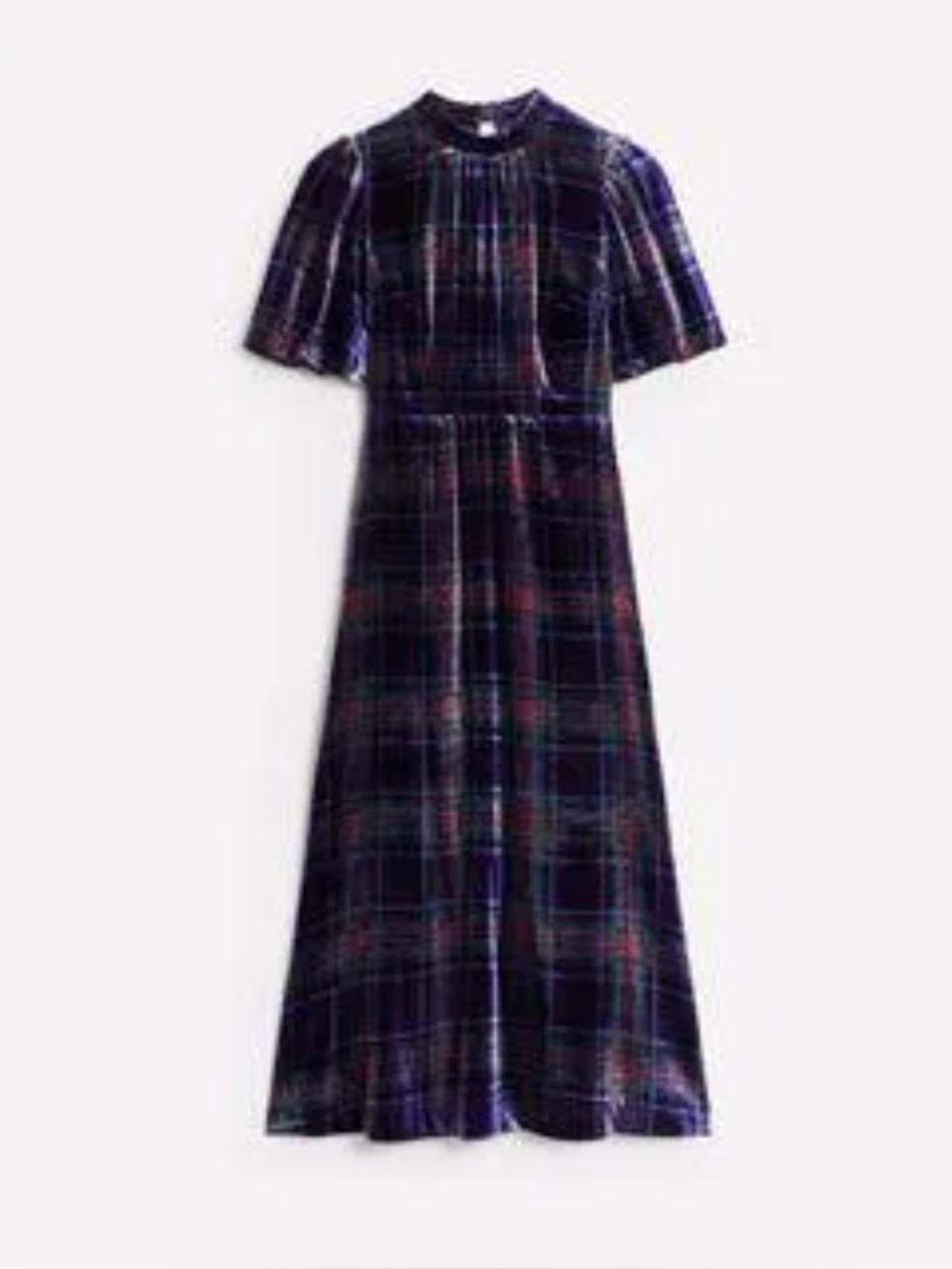 Boden high neck velvet plaid midi dress size 8 nwt style d1095 - Picture 4 of 8